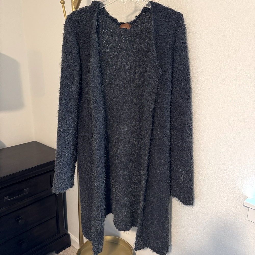 POL Cozy Popcorn Cardigan - Dark Grey - Medium